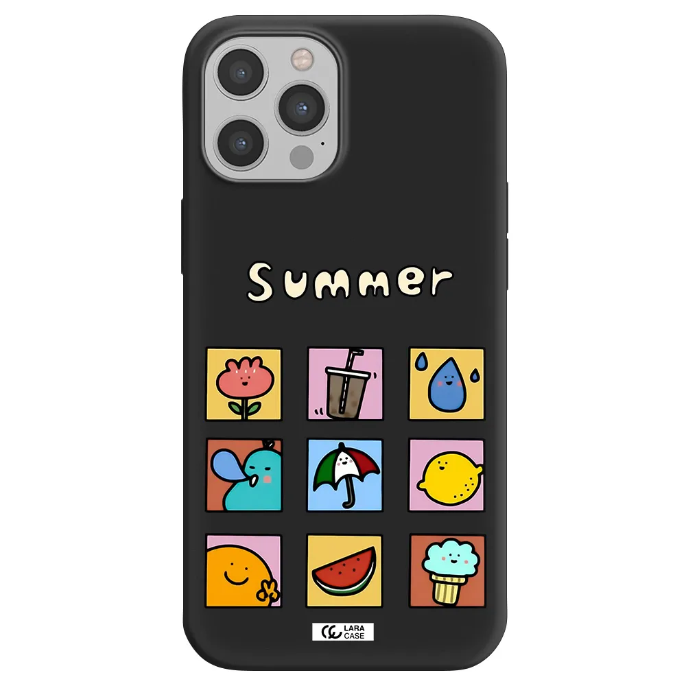 summer vibes Apple iPhone 12 pro Silicone black Case