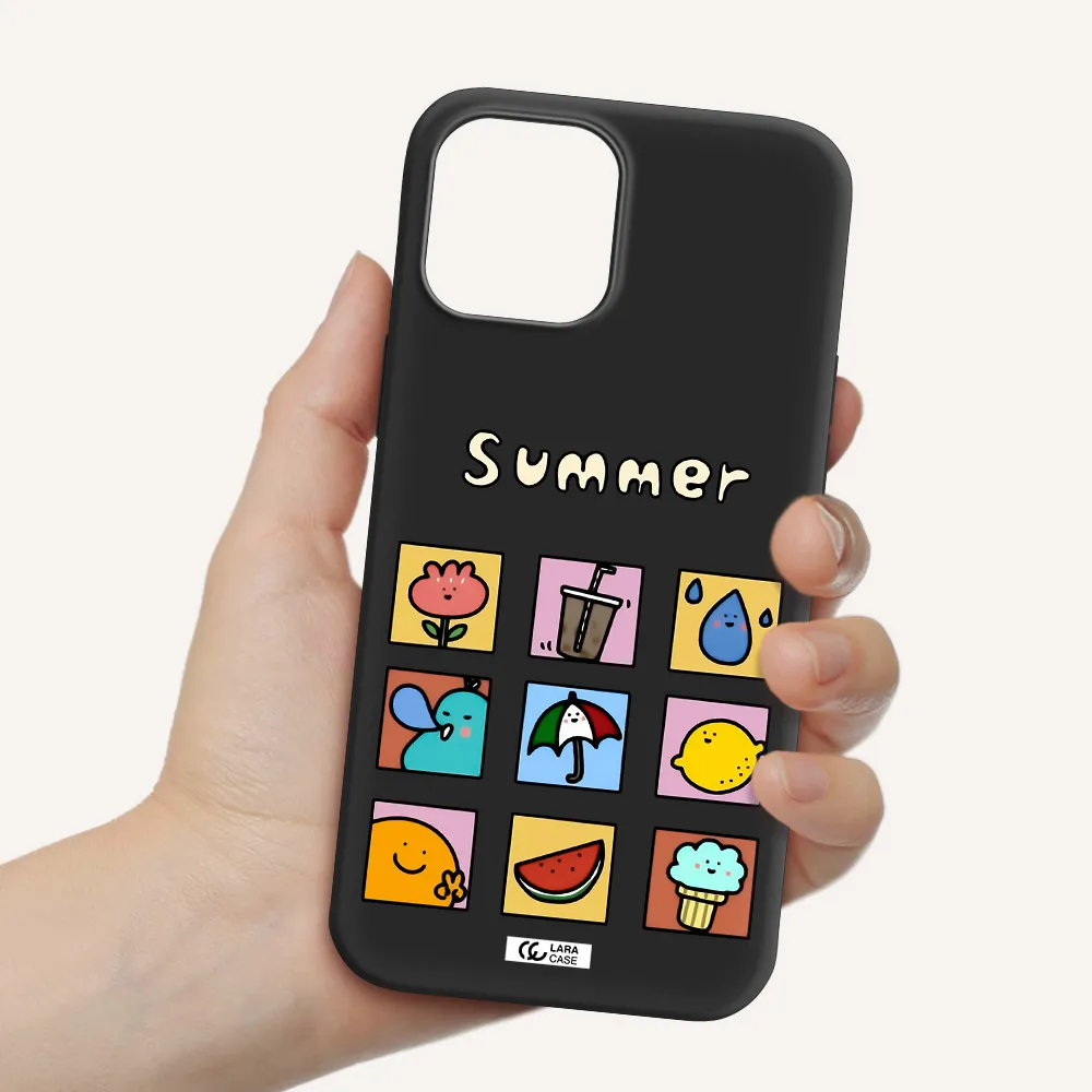 summer vibes Apple iPhone 12 pro Silicone black Case