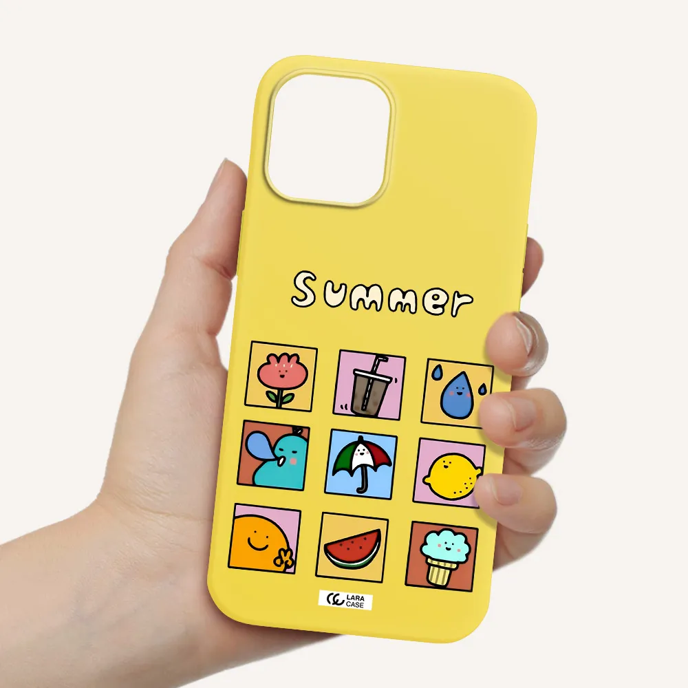 summer vibes Apple iPhone 12 pro Silicone canary yellow Case