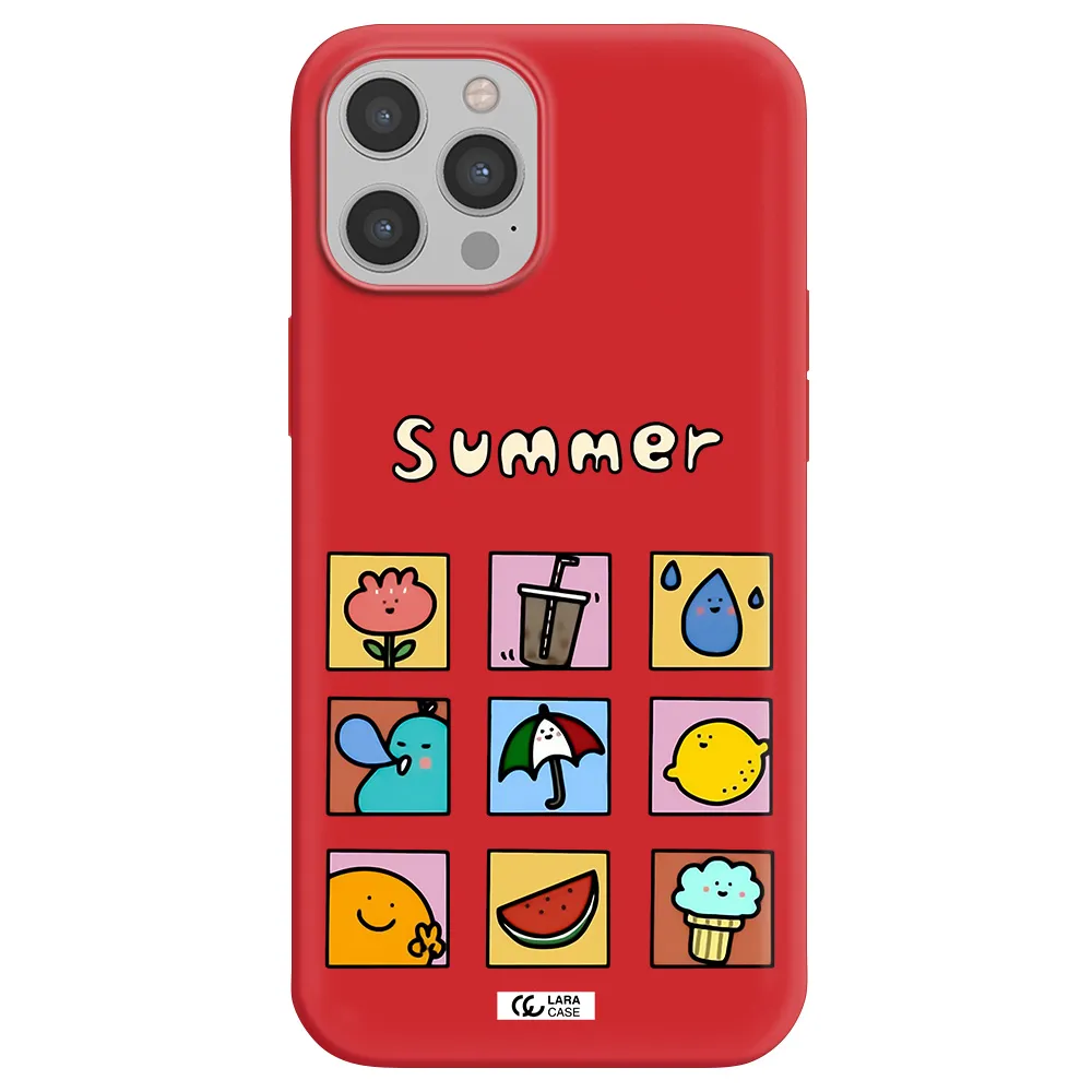 summer vibes Apple iPhone 12 pro Silicone Imperial Red Case