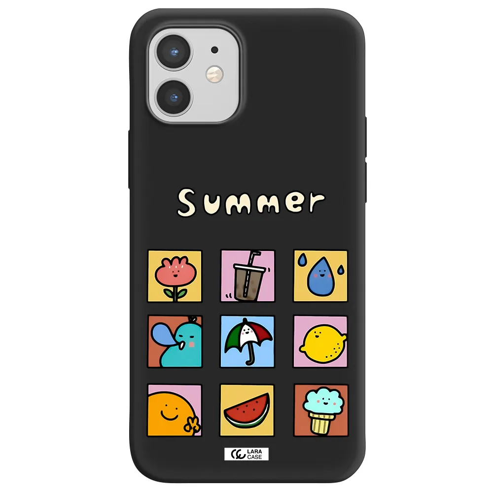 summer vibes Apple iPhone 12 Silicone black Case