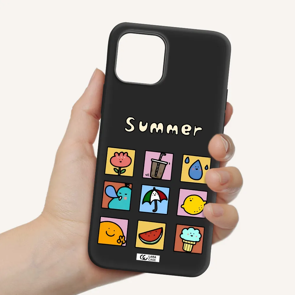 summer vibes Apple iPhone 12 Silicone black Case