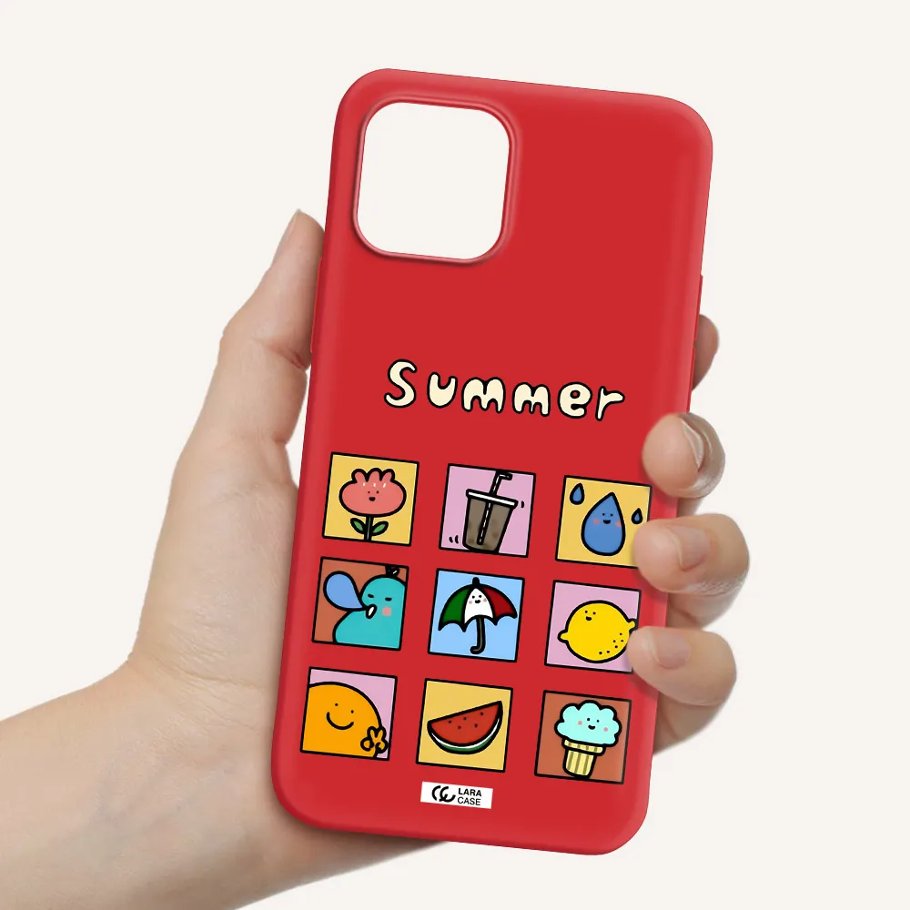 summer vibes Apple iPhone 12 Silicone Imperial Red Case