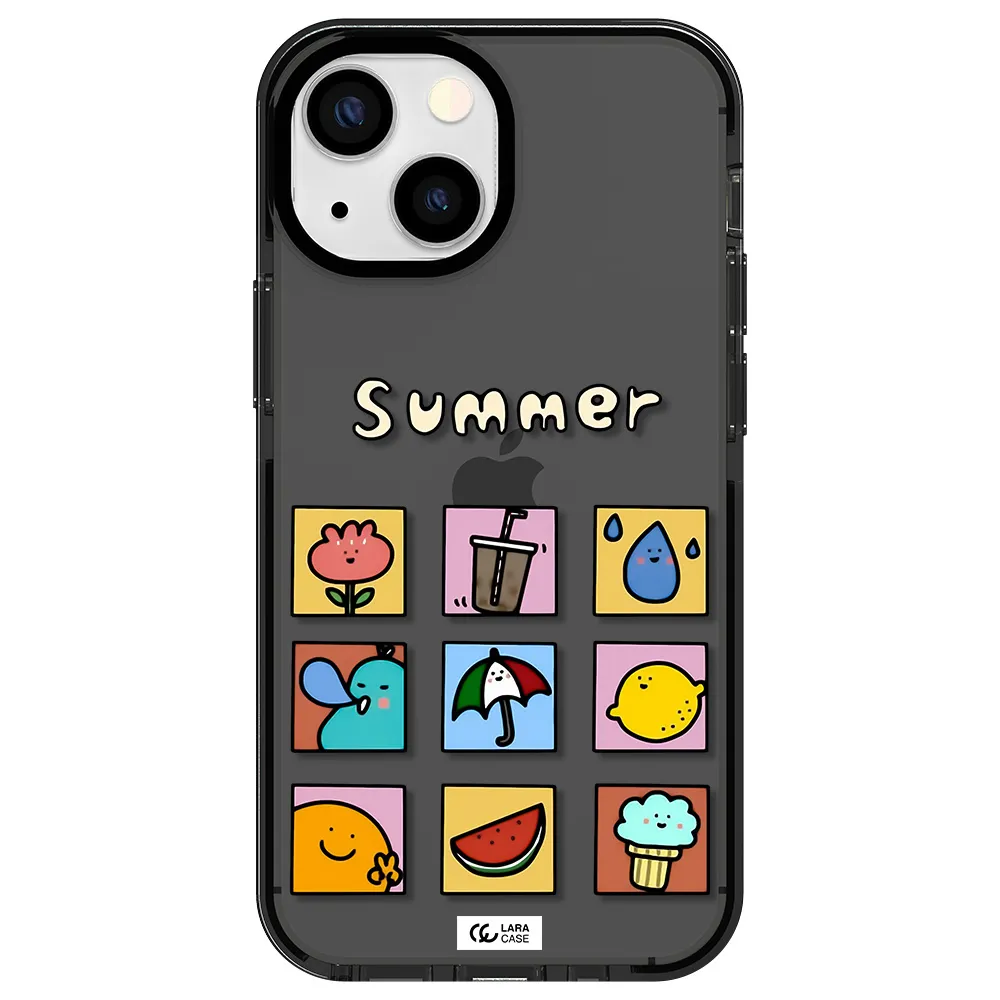 summer vibes Apple iPhone 13 mini impact Smoke Black Case