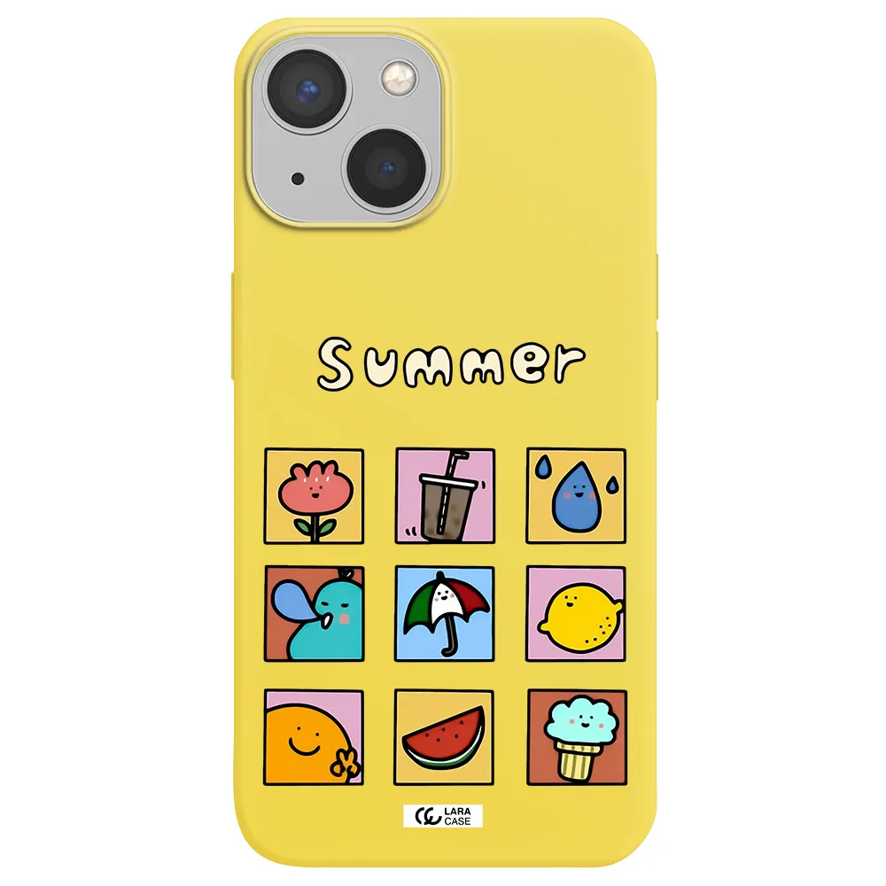 summer vibes Apple iPhone 13 mini Silicone canary yellow Case