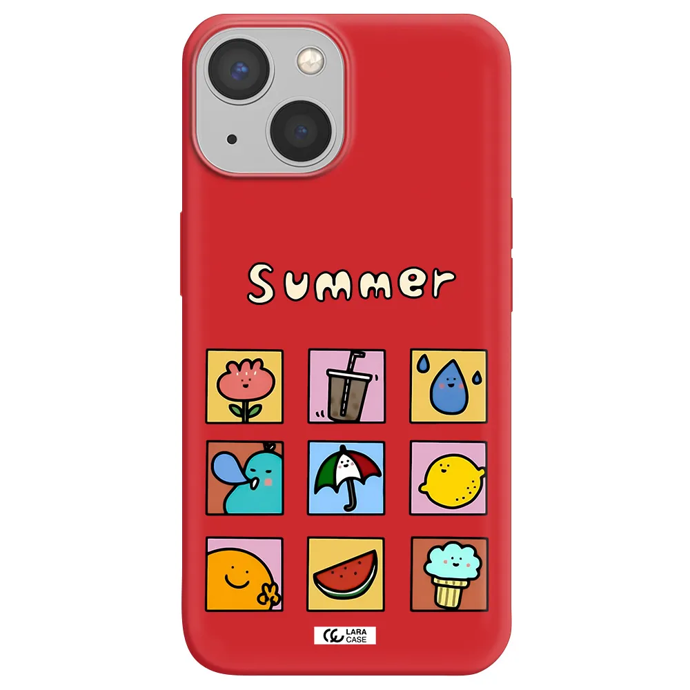 summer vibes Apple iPhone 13 mini Silicone Imperial Red Case