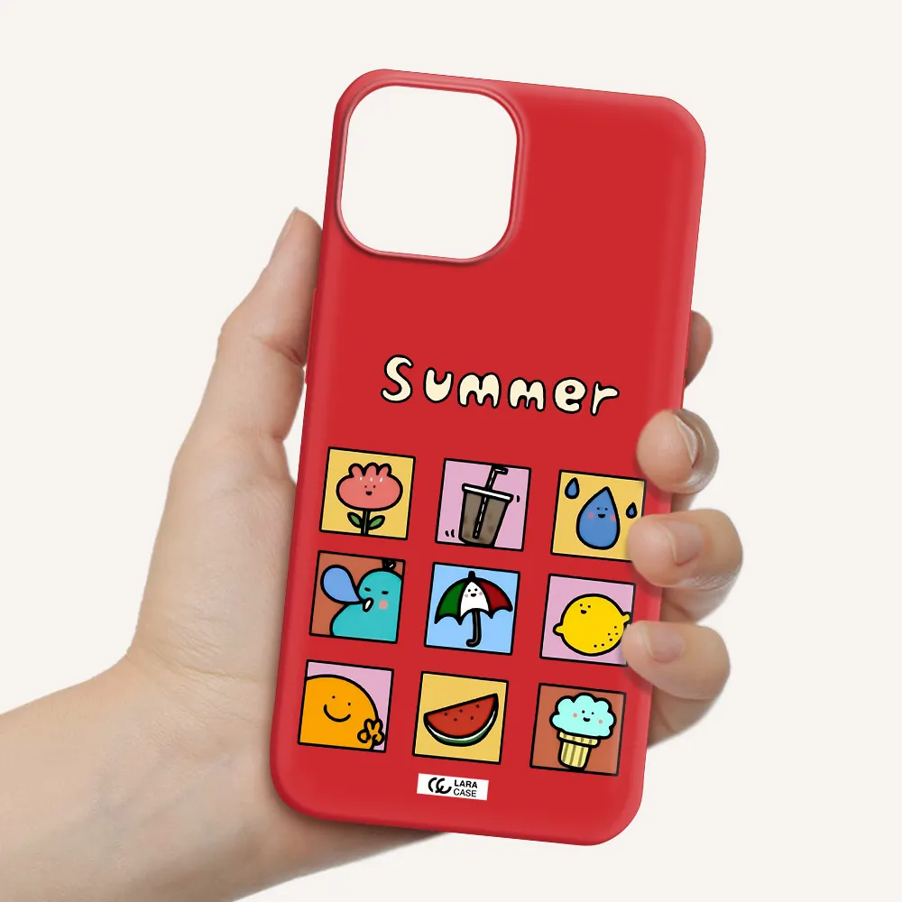 summer vibes Apple iPhone 13 mini Silicone Imperial Red Case