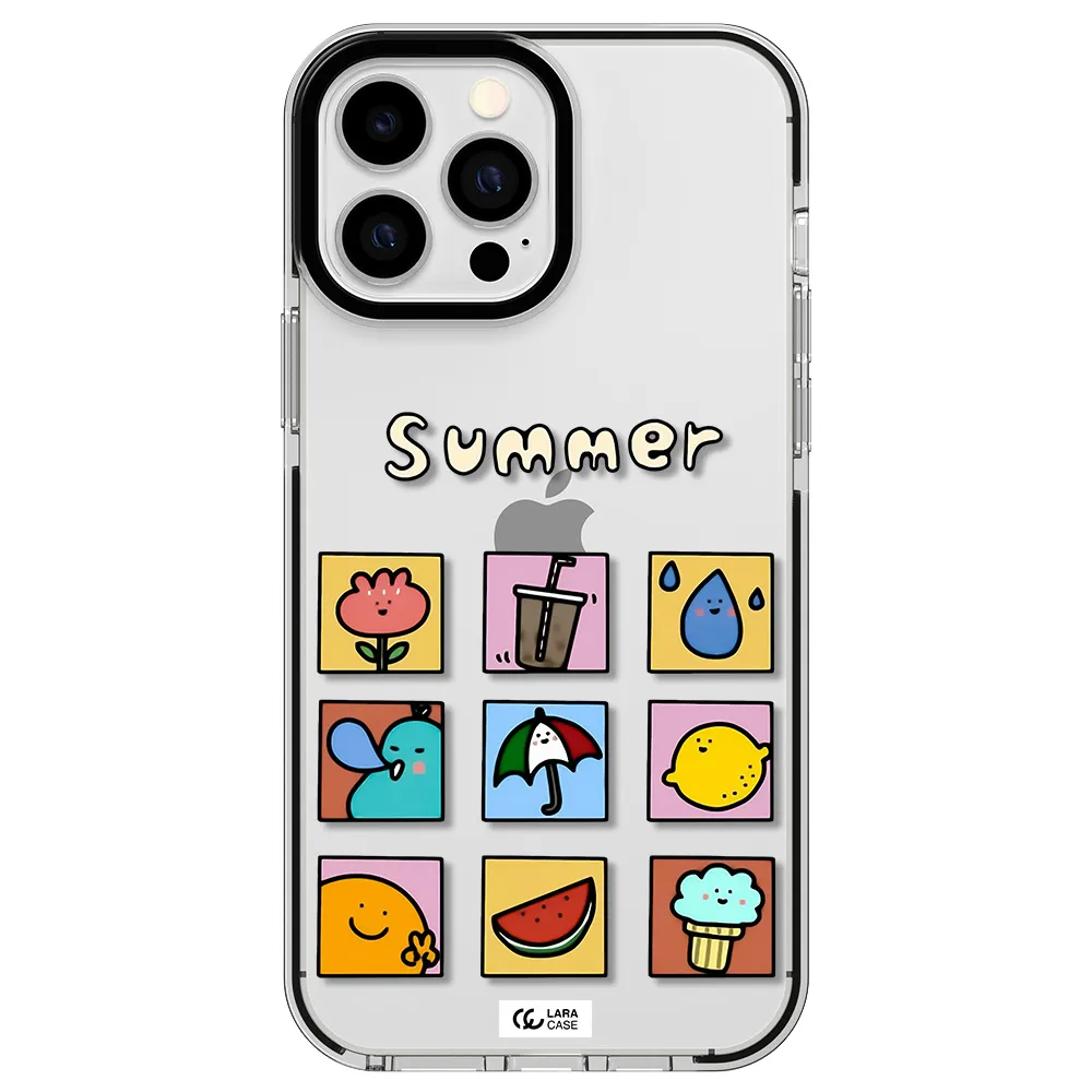 summer vibes Apple iPhone 13 Pro Max impact black border Case