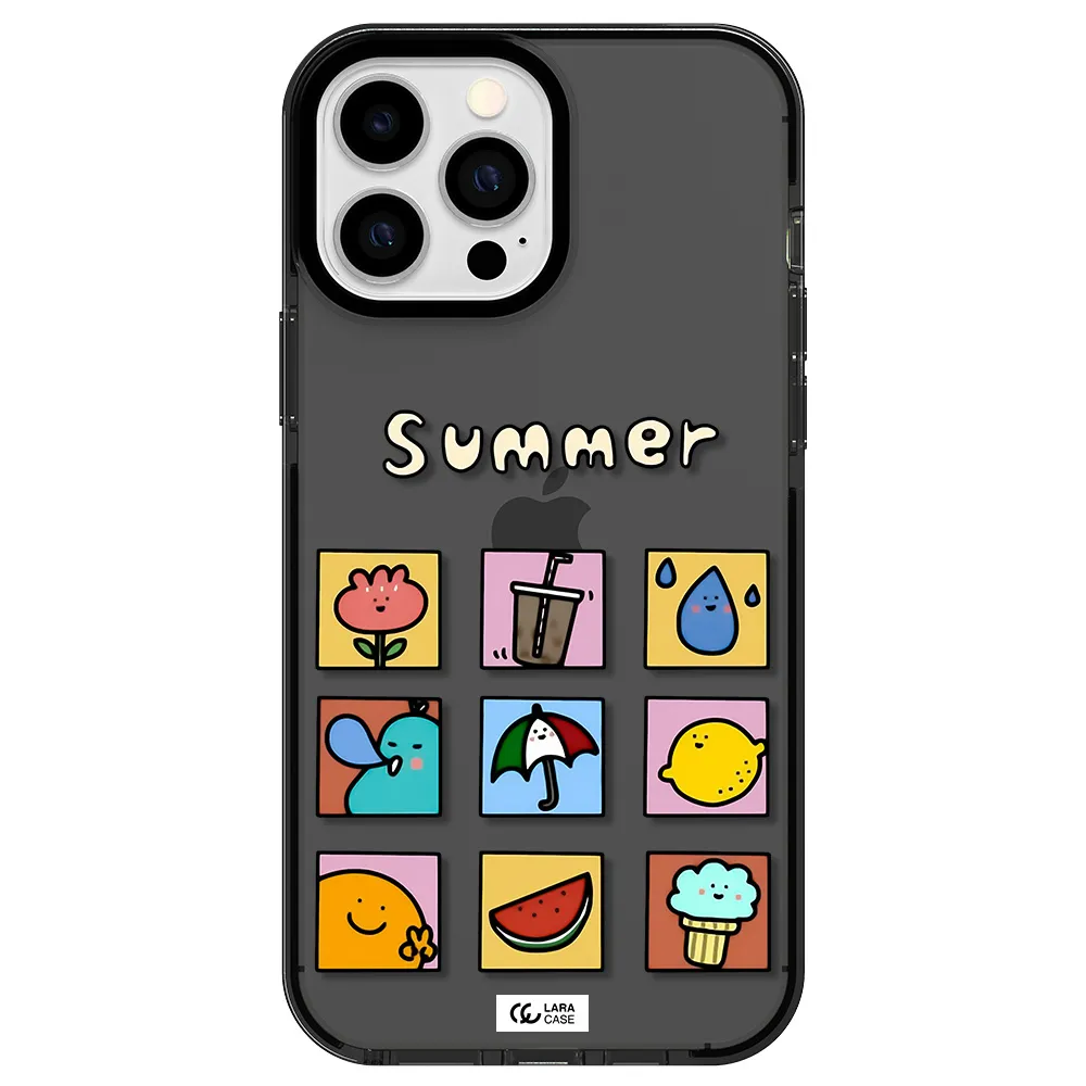 summer vibes Apple iPhone 13 Pro Max impact Smoke Black Case