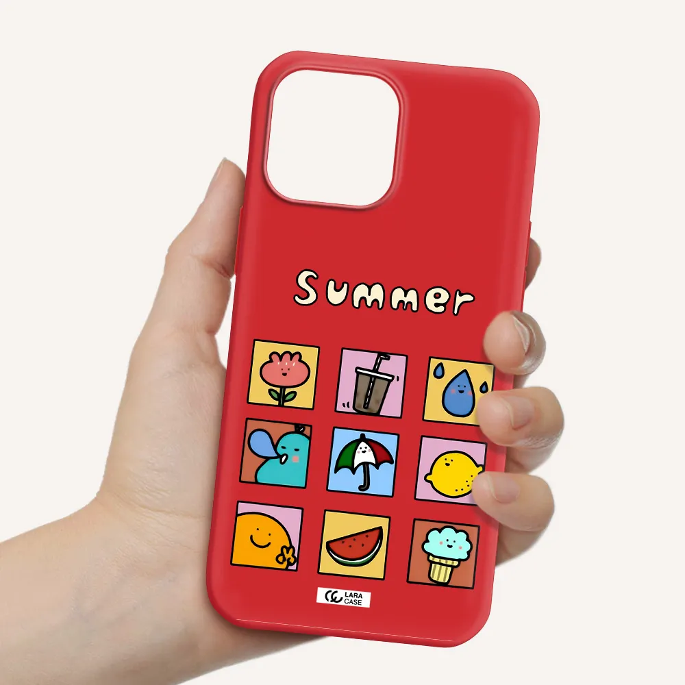 summer vibes Apple iPhone 13 Pro Silicone Imperial Red Case