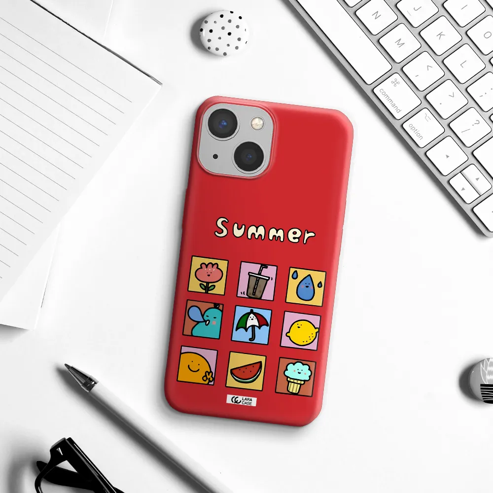 summer vibes Apple iPhone 13 Silicone Imperial Red Case