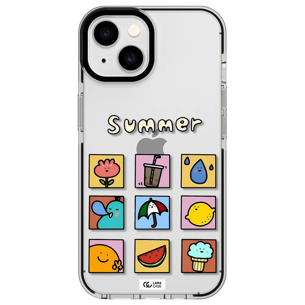 summer vibes Apple iPhone 14 impact black border Case