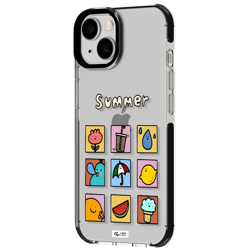summer vibes Apple iPhone 14 impact black border Case