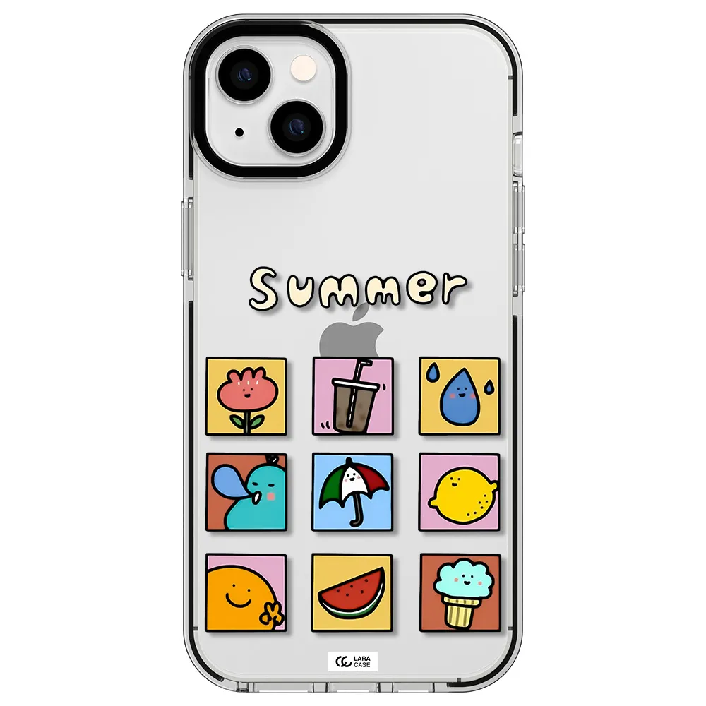 summer vibes Apple iPhone 14 plus impact black border Case