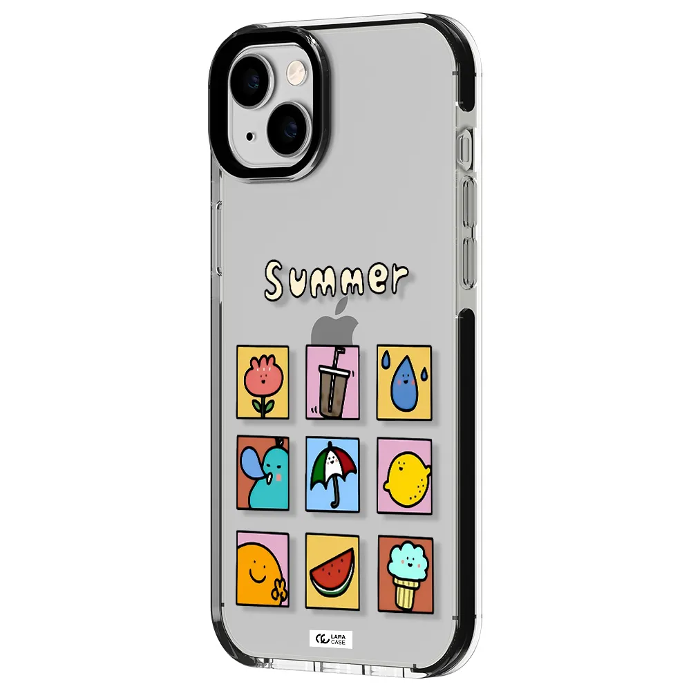 summer vibes Apple iPhone 14 plus impact black border Case