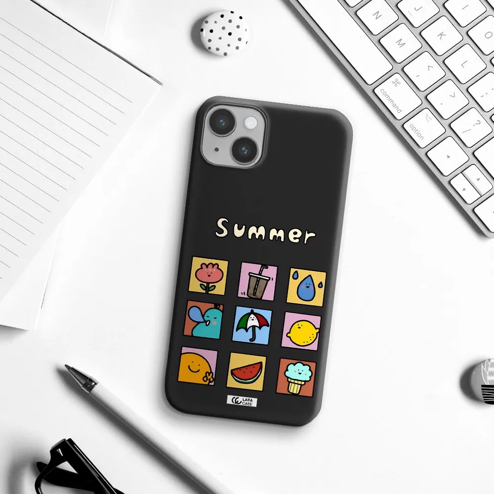 summer vibes Apple iPhone 14 plus Silicone black Case