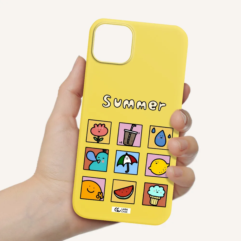 summer vibes Apple iPhone 14 plus Silicone canary yellow Case