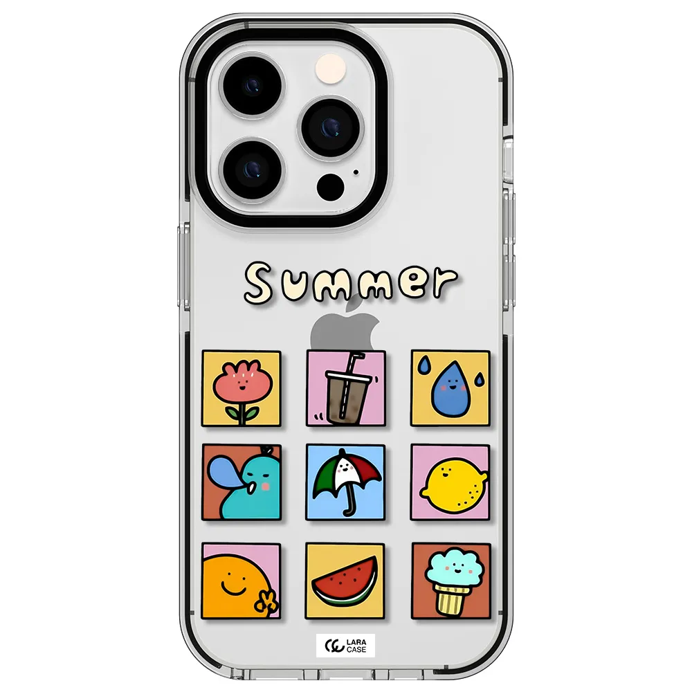 summer vibes Apple iPhone 14 pro impact black border Case