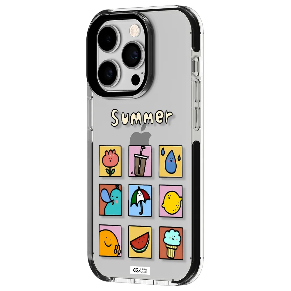 summer vibes Apple iPhone 14 pro impact black border Case