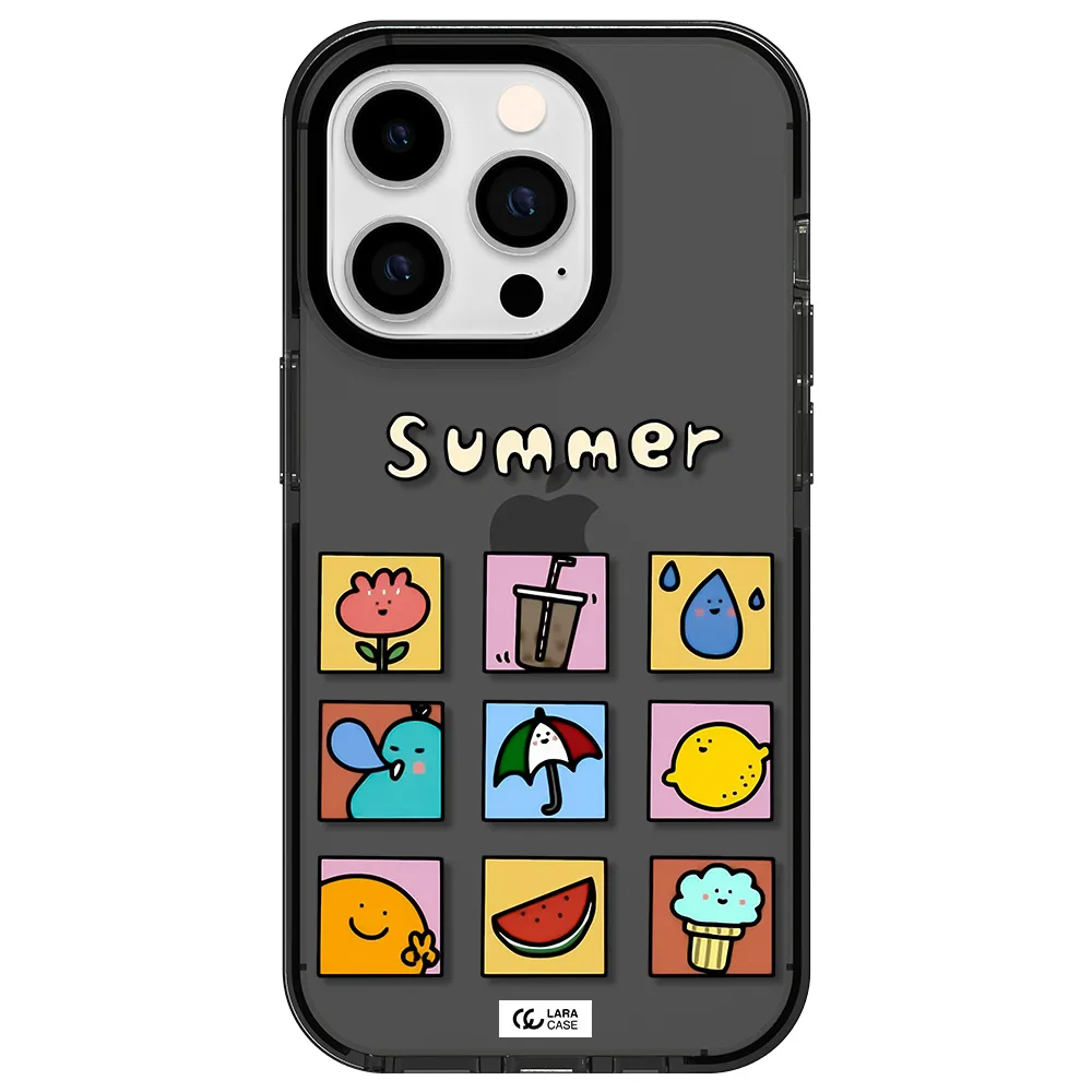summer vibes Apple iPhone 14 pro impact Smoke Black Case