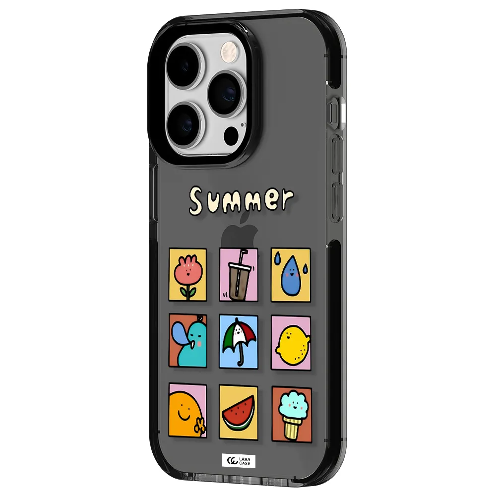 summer vibes Apple iPhone 14 pro impact Smoke Black Case