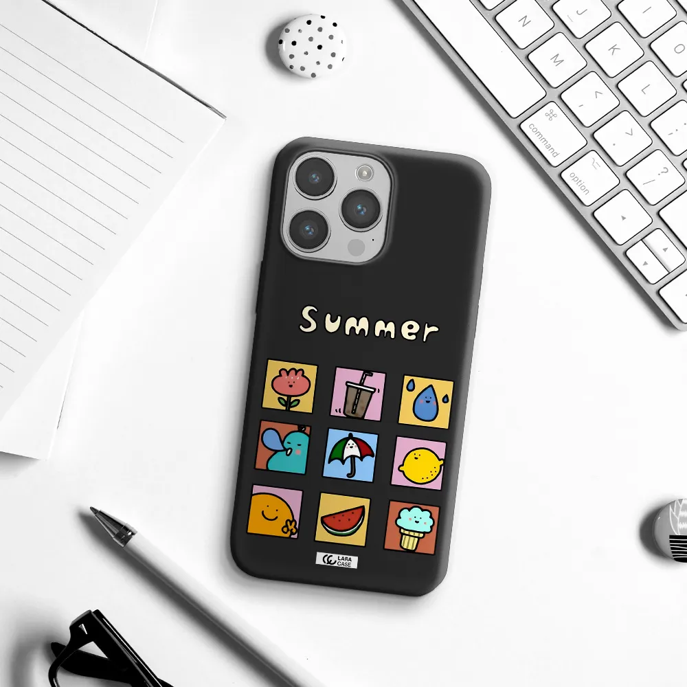 summer vibes Apple iPhone 14 pro max Silicone black Case