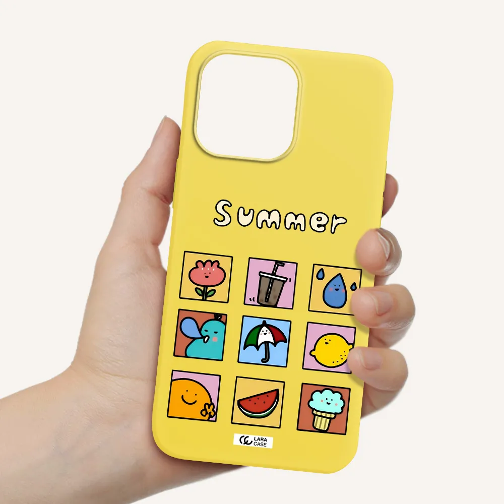 summer vibes Apple iPhone 14 pro max Silicone canary yellow Case