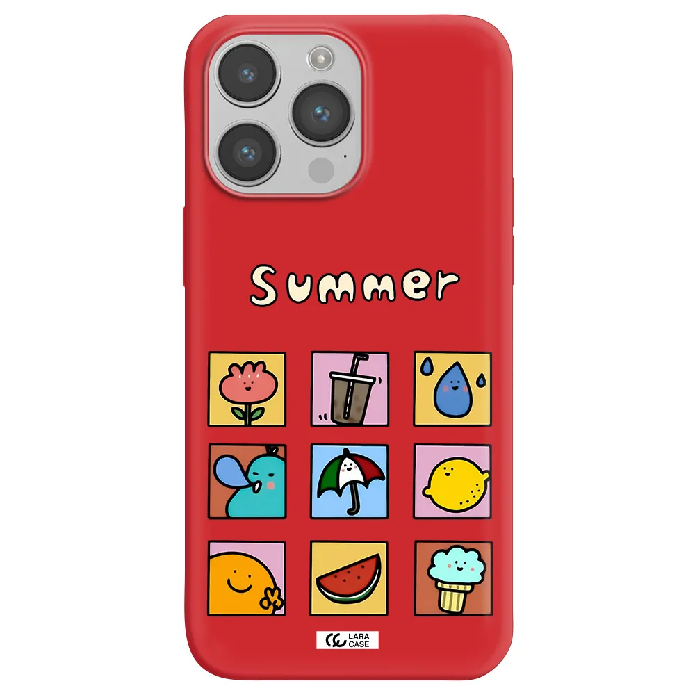 summer vibes Apple iPhone 14 pro max Silicone Imperial Red Case