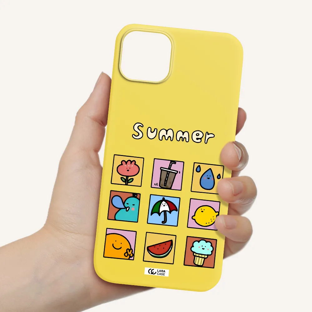 summer vibes Apple iPhone 14 Silicone canary yellow Case