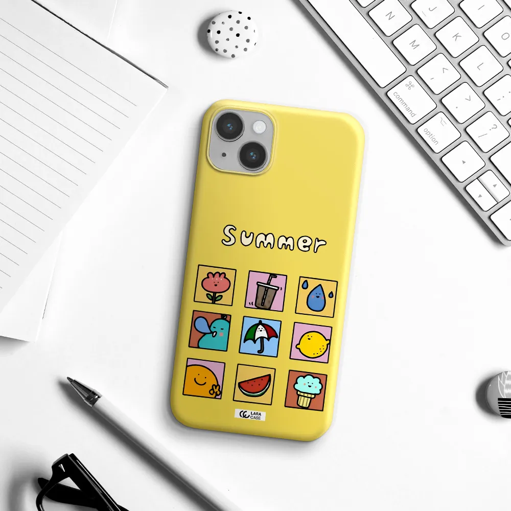 summer vibes Apple iPhone 14 Silicone canary yellow Case