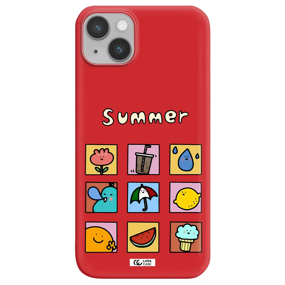 summer vibes Apple iPhone 14 Silicone Imperial Red Case