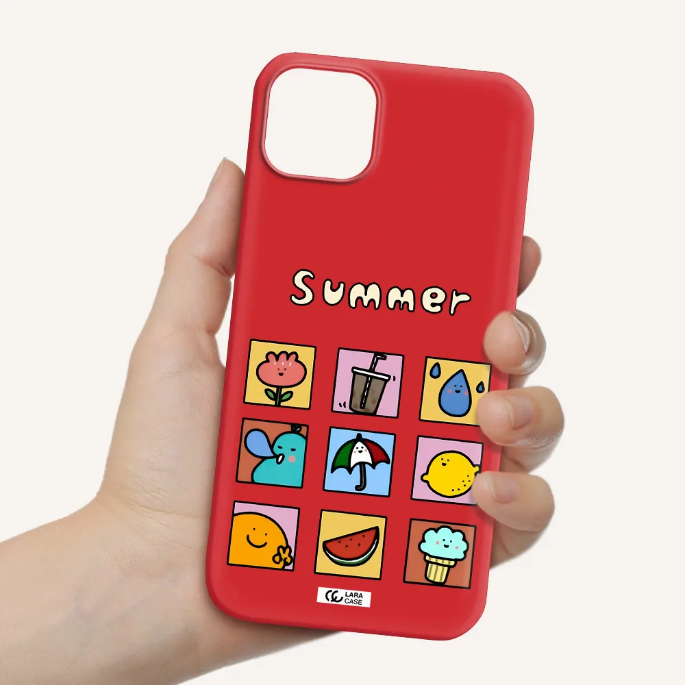 summer vibes Apple iPhone 14 Silicone Imperial Red Case