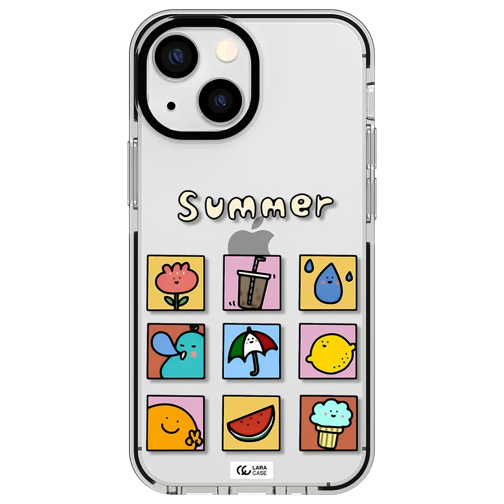summer vibes Apple iPhone 15 impact black border Case