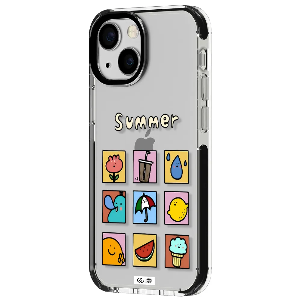 summer vibes Apple iPhone 15 impact black border Case