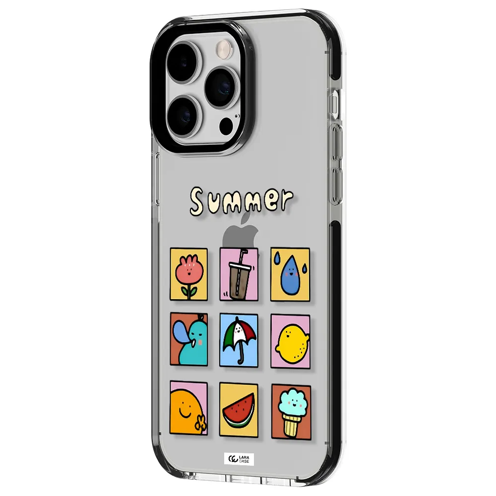 summer vibes Apple iPhone 15 Pro impact black border Case