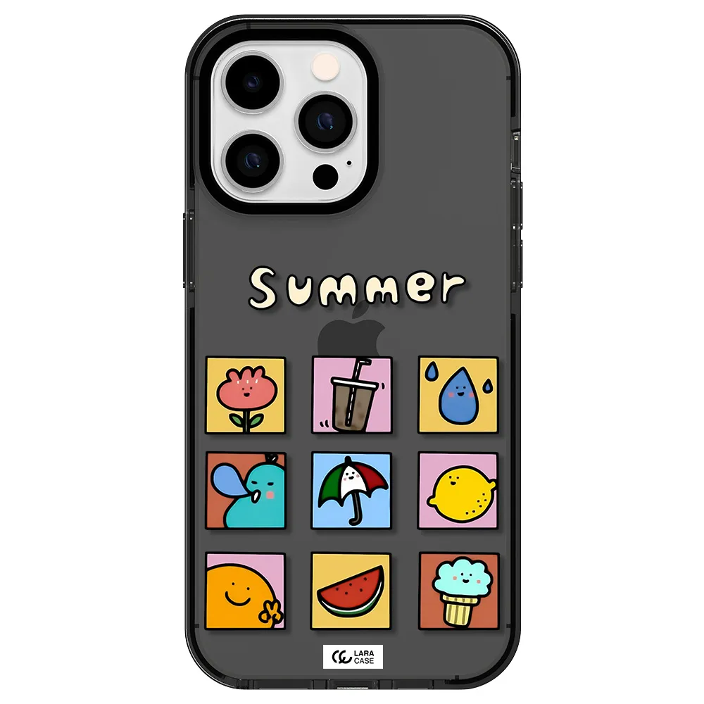 summer vibes Apple iPhone 15 Pro impact Smoke Black Case