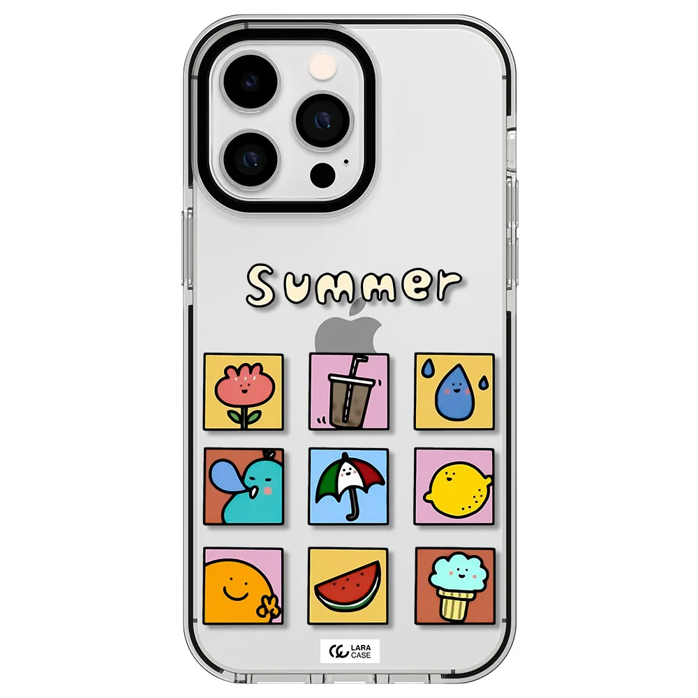 summer vibes Apple iPhone 15 Pro Max impact black border Case