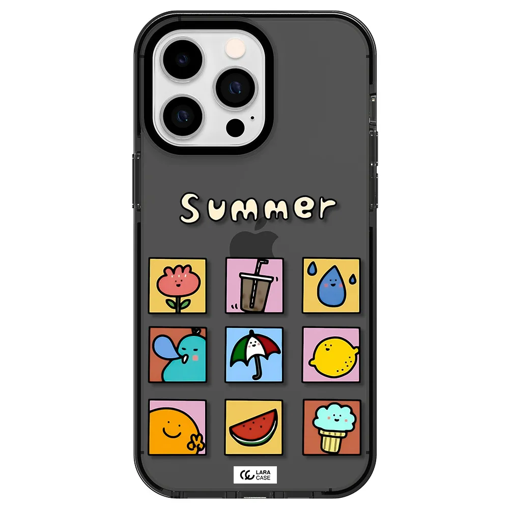 summer vibes Apple iPhone 15 Pro Max impact Smoke Black Case