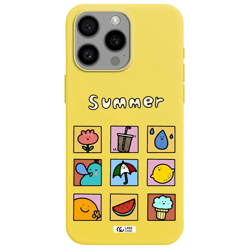 summer vibes Apple Iphone 15 Pro max Silicone canary yellow Case