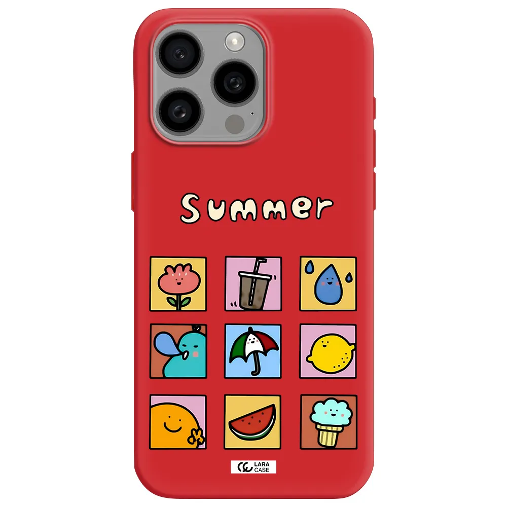Summer Vibes Apple Iphone 15 Pro Max Silicone Imperial Red Case