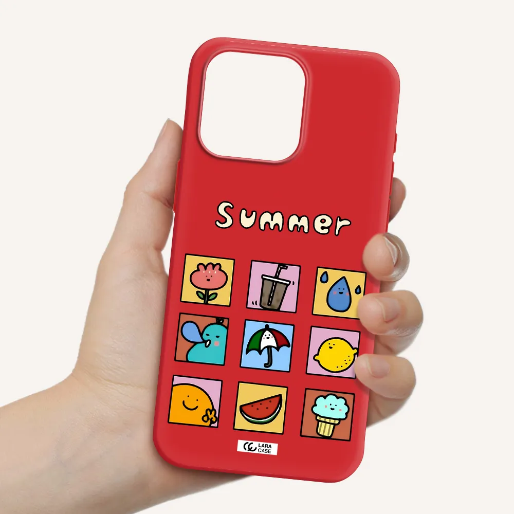 Summer Vibes Apple Iphone 15 Pro Max Silicone Imperial Red Case
