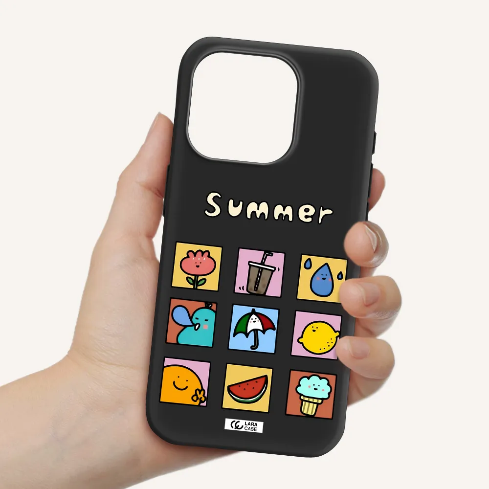 Summer Vibes Apple Iphone 15 Pro Silicone Black Case