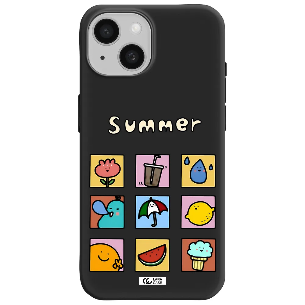 summer vibes Apple iPhone 15 Silicone black Case
