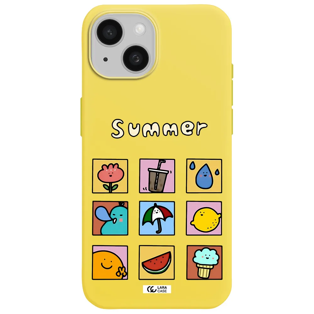 summer vibes Apple iPhone 15 Silicone canary yellow Case