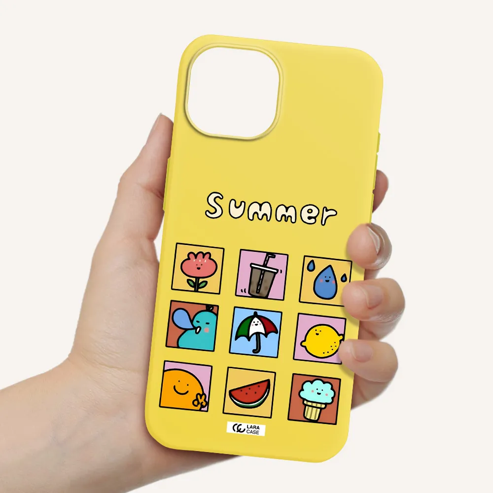 summer vibes Apple iPhone 15 Silicone canary yellow Case