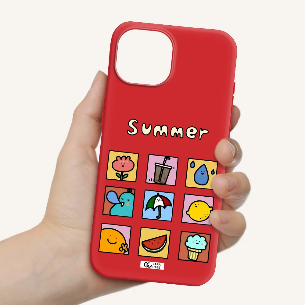 Summer Vibes Apple Iphone 15 Silicone Imperial Red Case