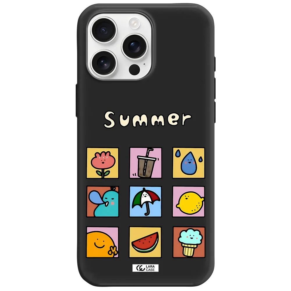 Summer Vibes Apple Iphone 16 Pro Max Silicone Black Case
