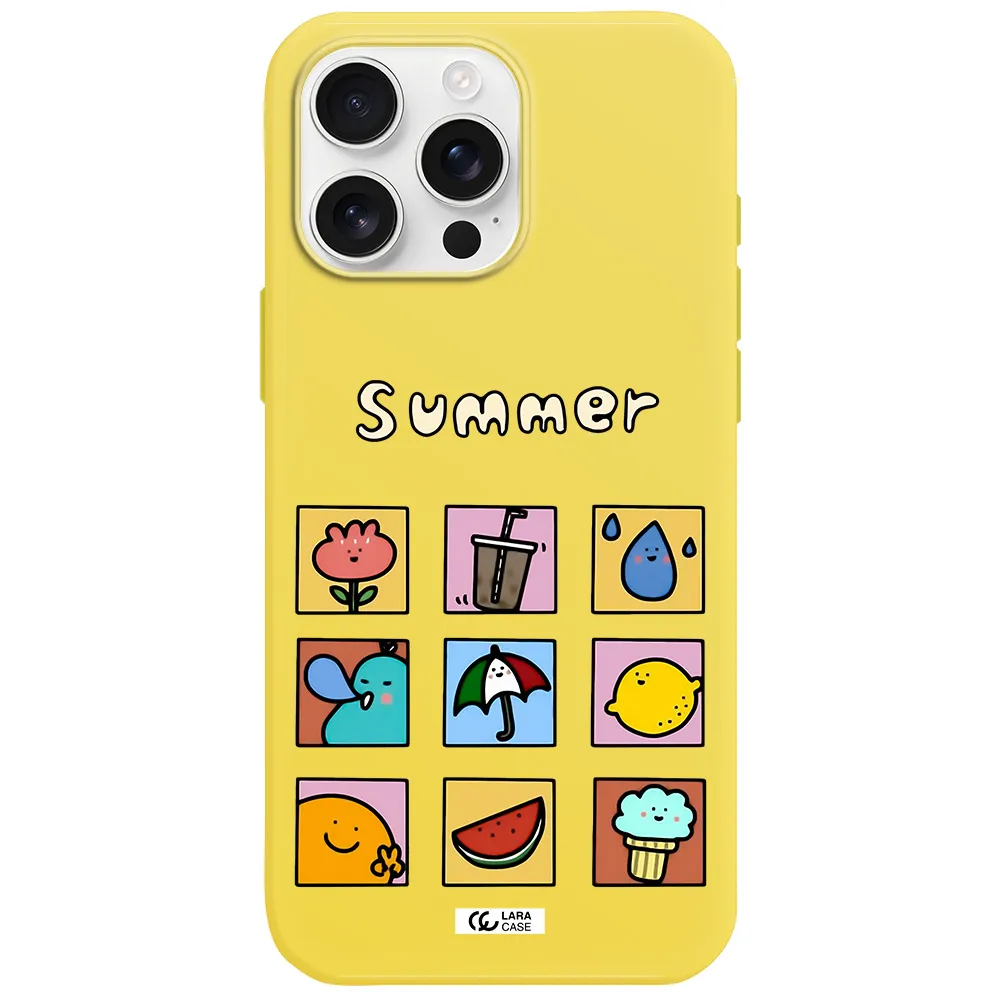 Summer Vibes Apple Iphone 16 Pro Max Silicone Canary Yellow Case