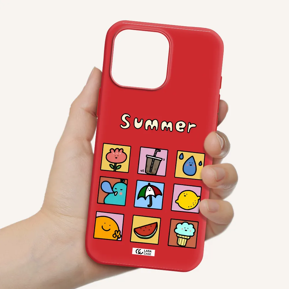 Summer Vibes Apple Iphone 16 Pro Max Silicone Imperial Red Case