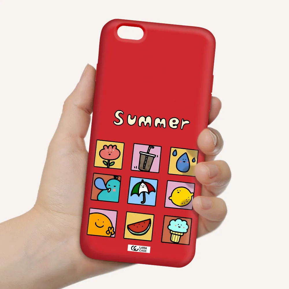 summer vibes Apple iPhone 6 plus Silicone Imperial Red Case